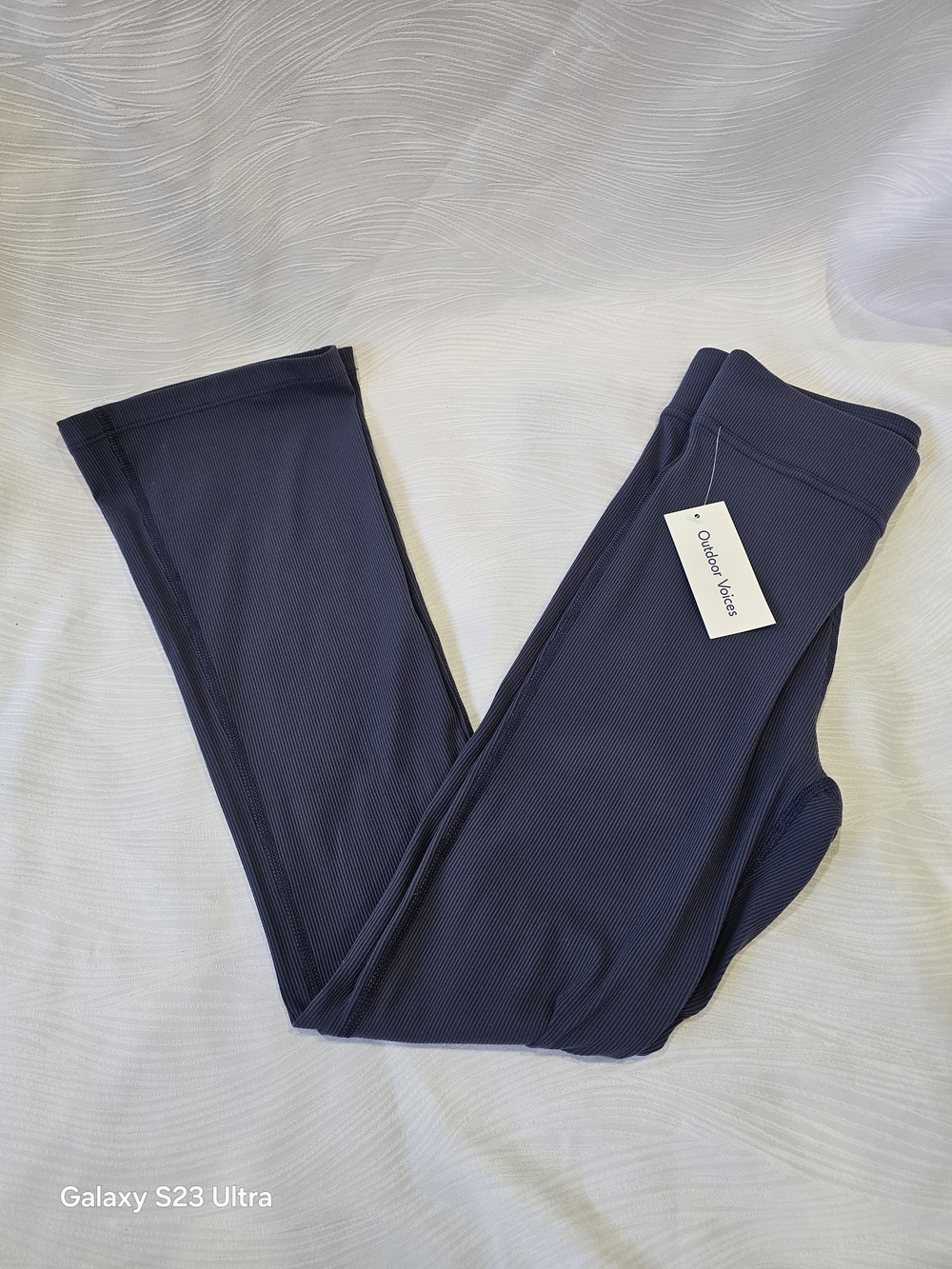 Outdoor Voices Superform Ribbed Dark Navy Flare Yoga Pants XS - Picture 10 of 14